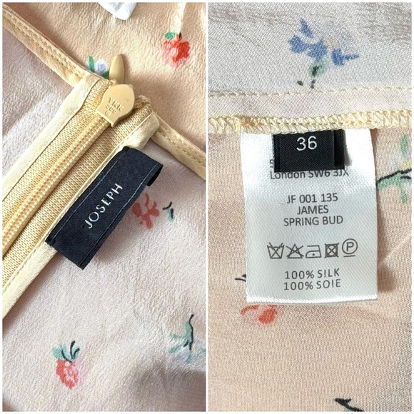 JOSEPH Silk Patchwork Colorblock Floral Print Short Sleeve Wide Leg Jumpsuit XS - Picture 7 of 9